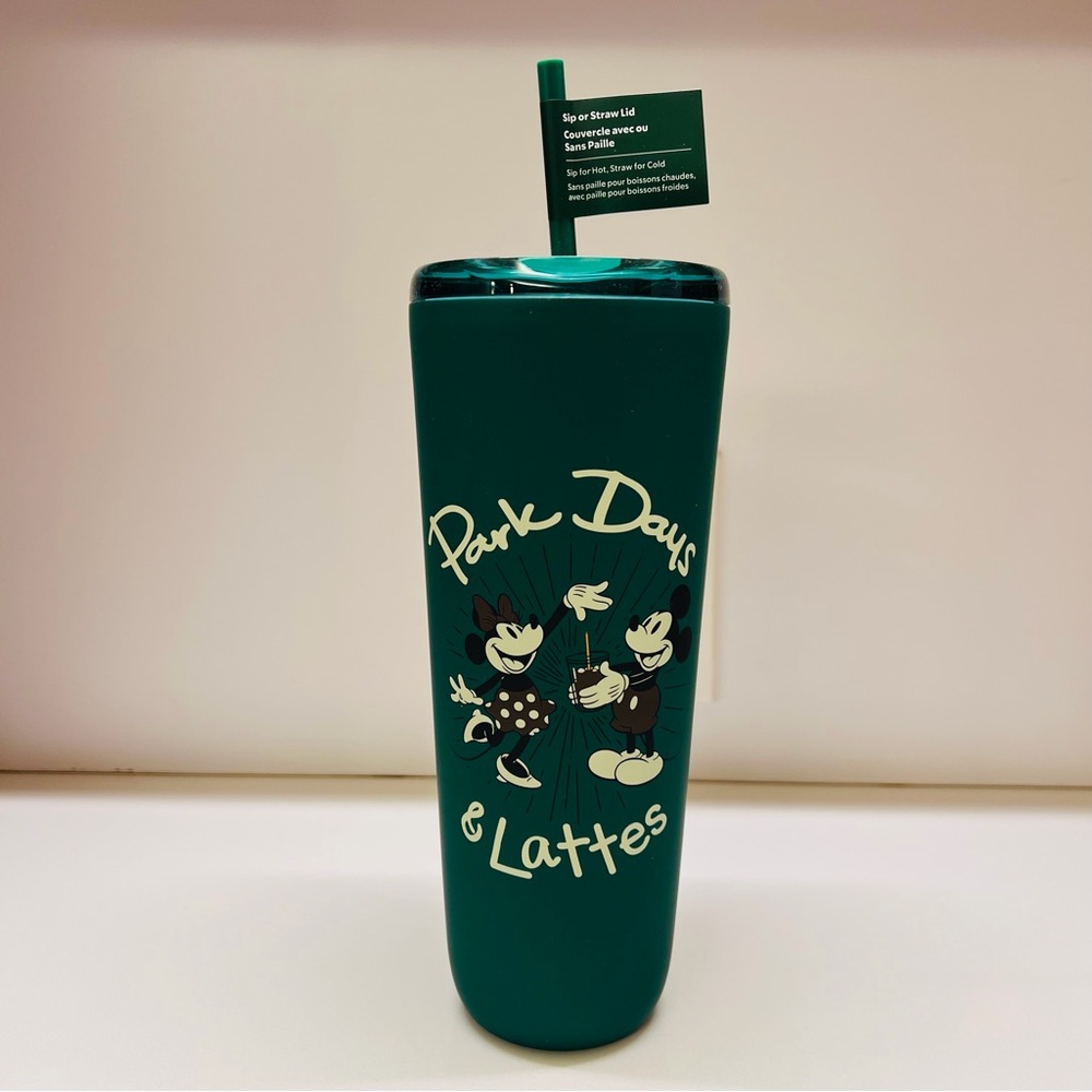 New Mickey & Minnie Park Days & Lattes 24oz Starbucks Stainless Steel Tumbler
